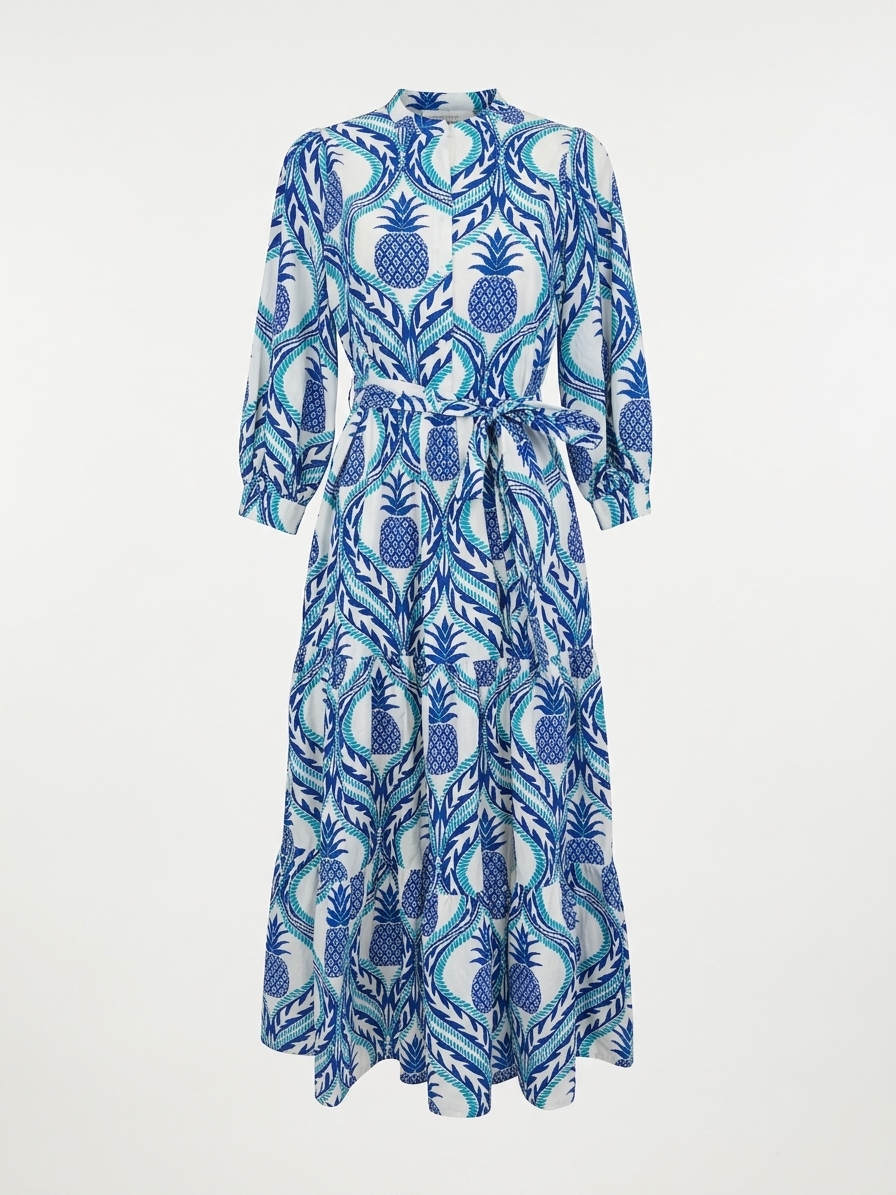 Vzdušné letní šaty s hravým ananasovým vzorem